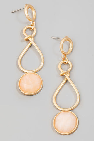 Faceted Stone Drop Earrings