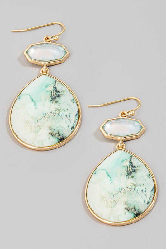 Marbled Gemstone Earrings