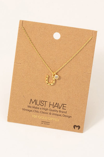 Gold Dipped Horseshoe Necklace