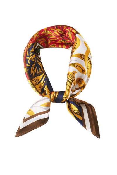 Colorblock Leaf Print Scarf