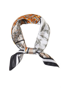 Colorblock Leaf Print Scarf