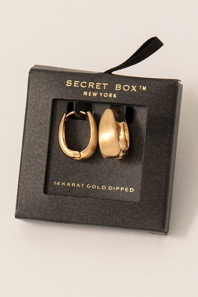 14K Gold Dipped Brushed Oval Hoops