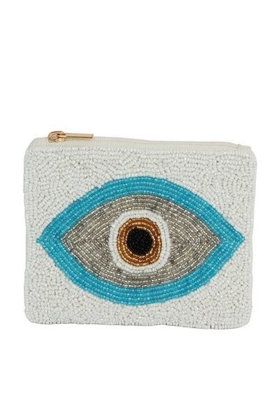 Evil Eye Beaded Coin Pouch