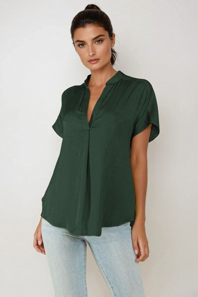Drop Shoulder V-Neck Top - More Colors