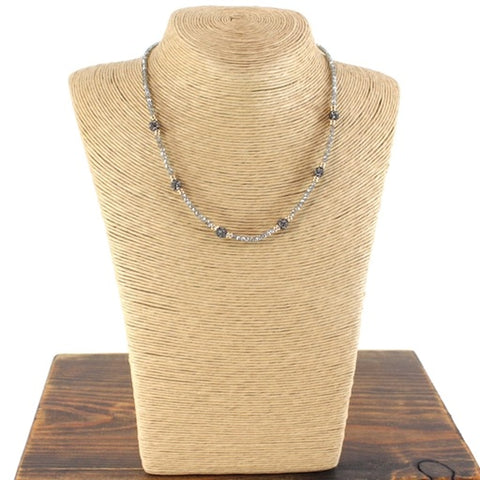 Shimmer Bead Station Necklace