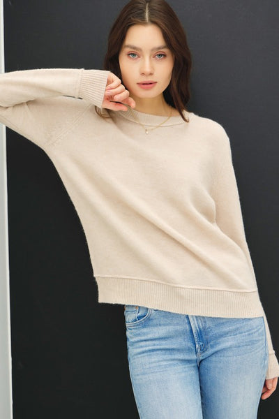 Exposed Seam Crewneck Sweater