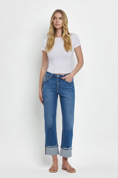 Cuffed Straight Jeans