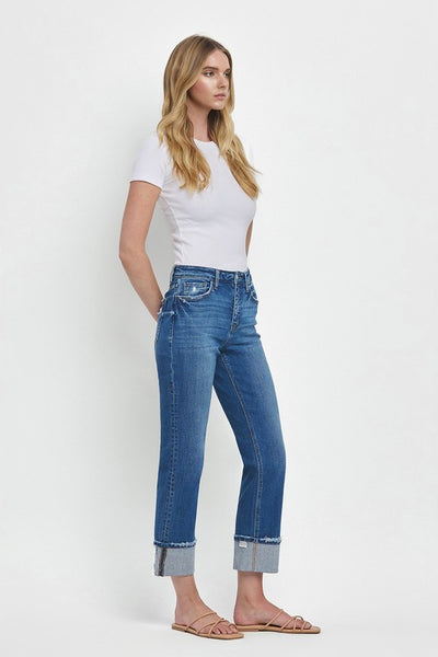 Cuffed Straight Jeans