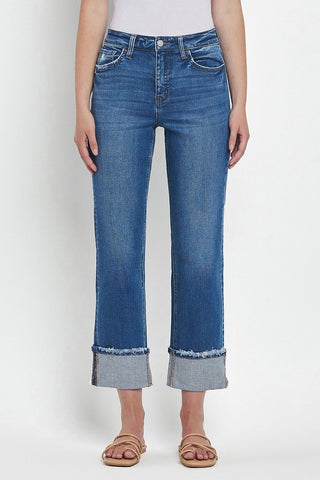 Cuffed Straight Jeans