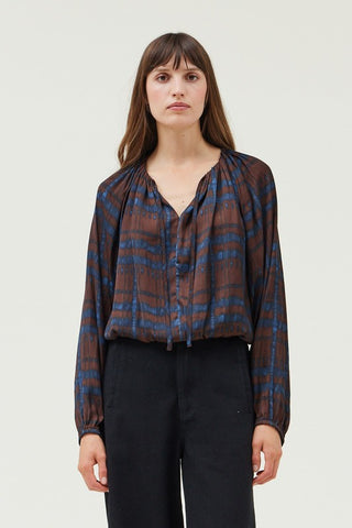 Bubble Hem Plaid Top