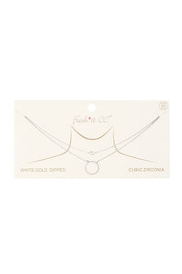 Gold Dipped Layered Circle & Stone Necklace