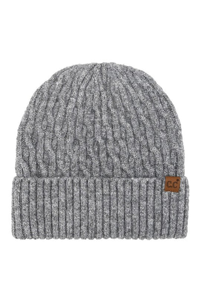 Chain Link Cable Knit Beanie