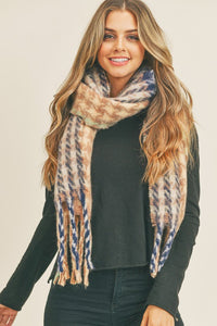 Houndstooth Fringe Scarf