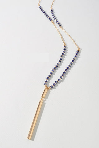 Beaded Cylinder Pendant Necklace