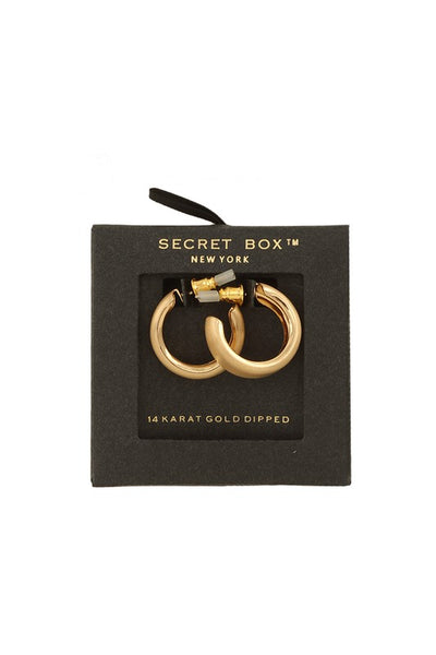 14K Gold Dipped Brushed Hoops