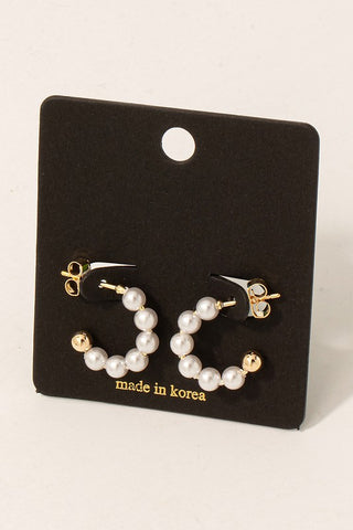 Mini Pearl Hoops