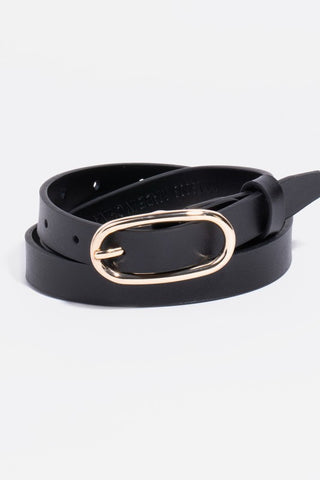 Skinny Oval Buckle Belt