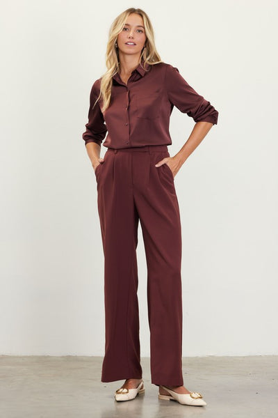 Pleat Wide Leg Trousers