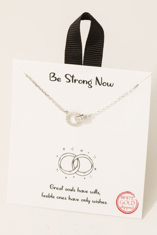 Be Strong Rhinestone Link Necklace