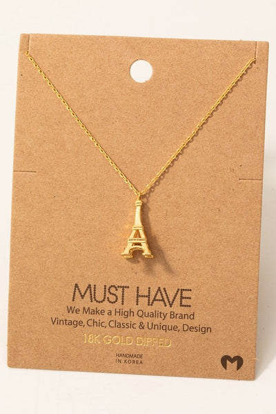 18K Gold Dipped Eiffel Tower Necklace