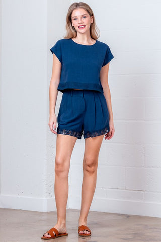 Crochet Trim Shorts