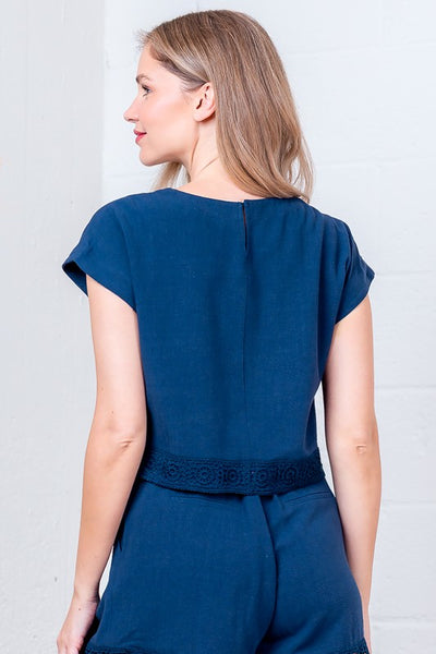 Crochet Trim Boxy Top
