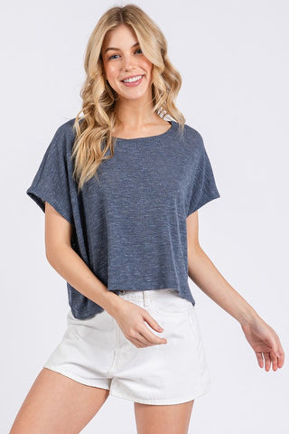 Drop Shoulder Slub Tee - 2 Colors