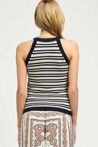 Striped Knit Halter Tank