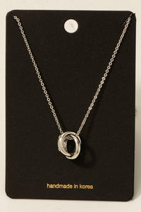 Gold Dipped Knotted Hoop Pendant Necklace