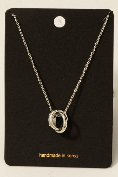 Gold Dipped Knotted Hoop Pendant Necklace