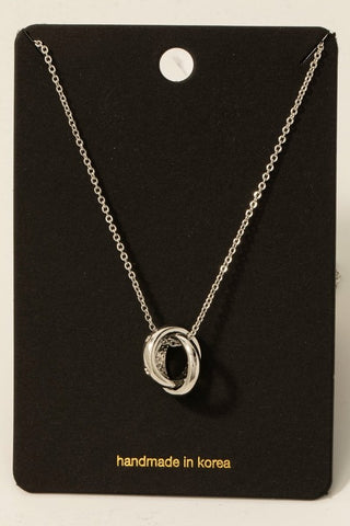 Gold Dipped Knotted Hoop Pendant Necklace