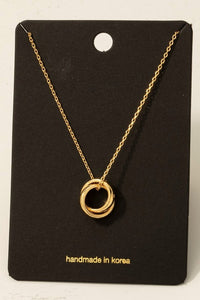 Gold Dipped Knotted Hoop Pendant Necklace