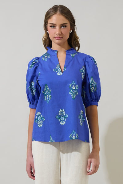 Hallie Floral Medallion Top