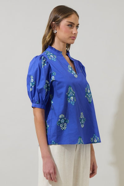 Hallie Floral Medallion Top