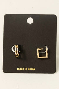 Rhinestone Mini Square Earrings