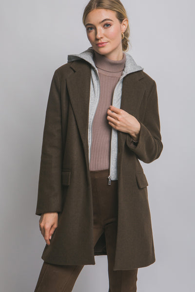 Layered Look Long Coat