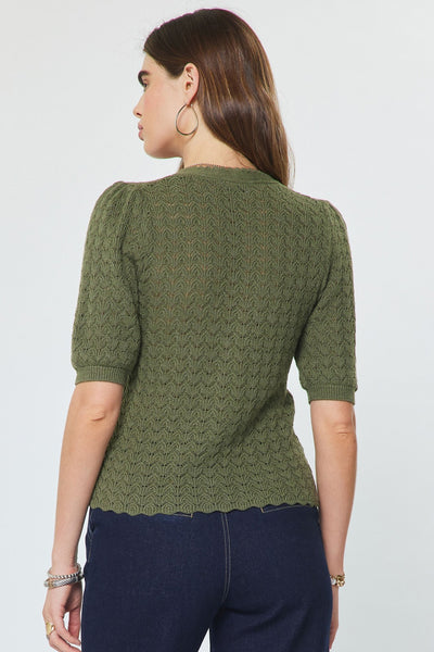 Scalloped Edge Cardigan Top - 2 Colors