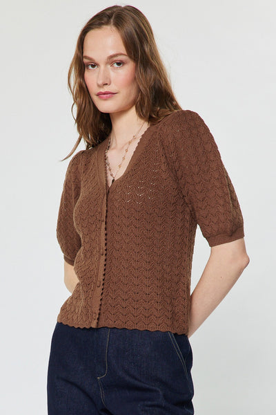 Scalloped Edge Cardigan Top - 2 Colors