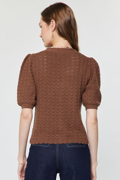 Scalloped Edge Cardigan Top - 2 Colors