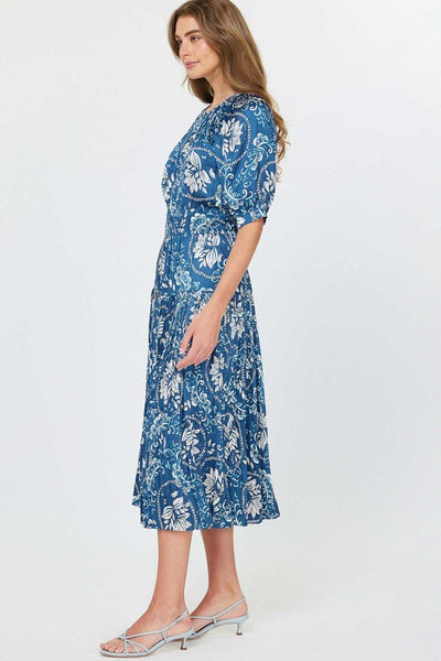 Petal Ruched Midi Dress
