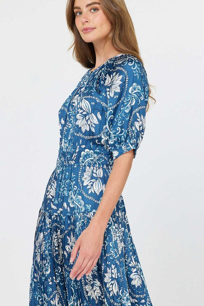 Petal Ruched Midi Dress