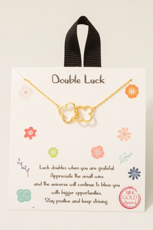 18K Gold Dipped Linked Clover Necklace