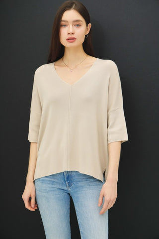 Seamed Girlfriend Knit Top