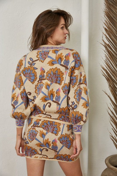 Jacquard Floral Cardigan