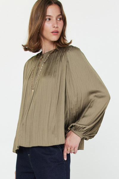 Crinkle Pleat Blouse