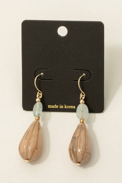 Stone Teardrop Earrings