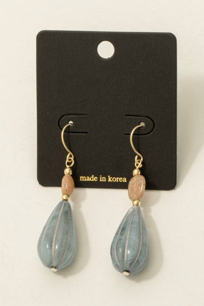 Stone Teardrop Earrings