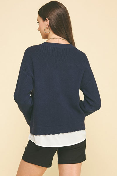 Crewneck Layered Sweater - 2 Colors