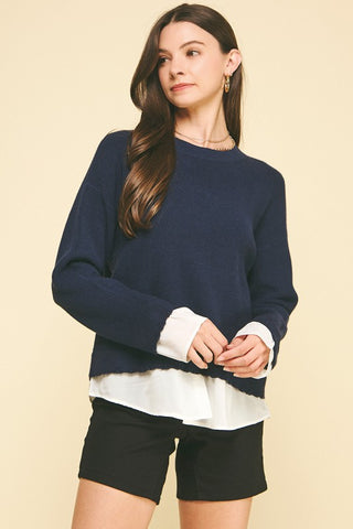 Crewneck Layered Sweater - 2 Colors