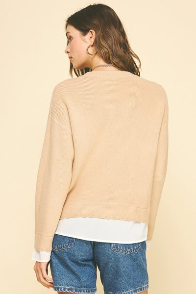 Crewneck Layered Sweater - 2 Colors
